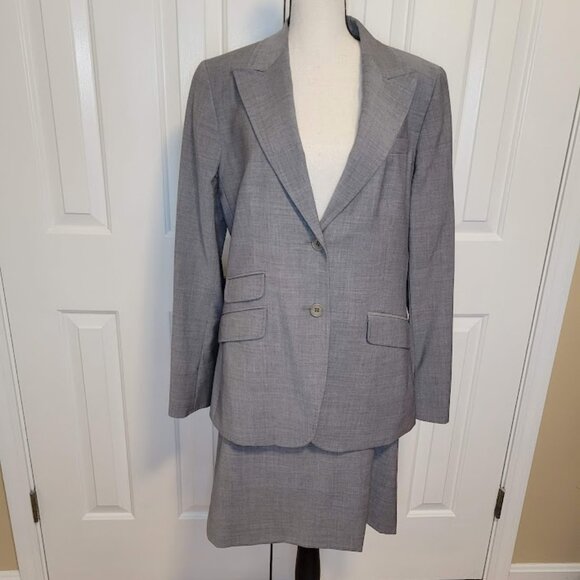 Talbots Wool Blend Grey Skirt Suit Set – Jacket 12 / Skirt 10 - Picture 1 of 8